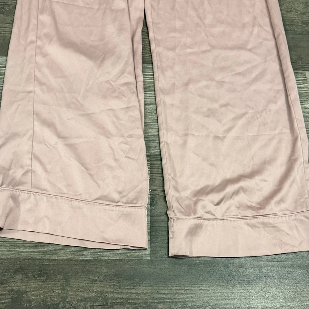 Express Faux Silk/Satin Pink Pajama Pant Set Medium